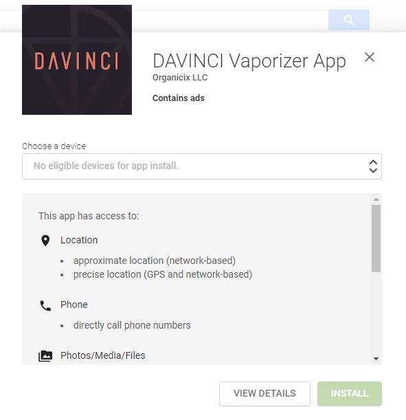 Davinci Vaporizer app